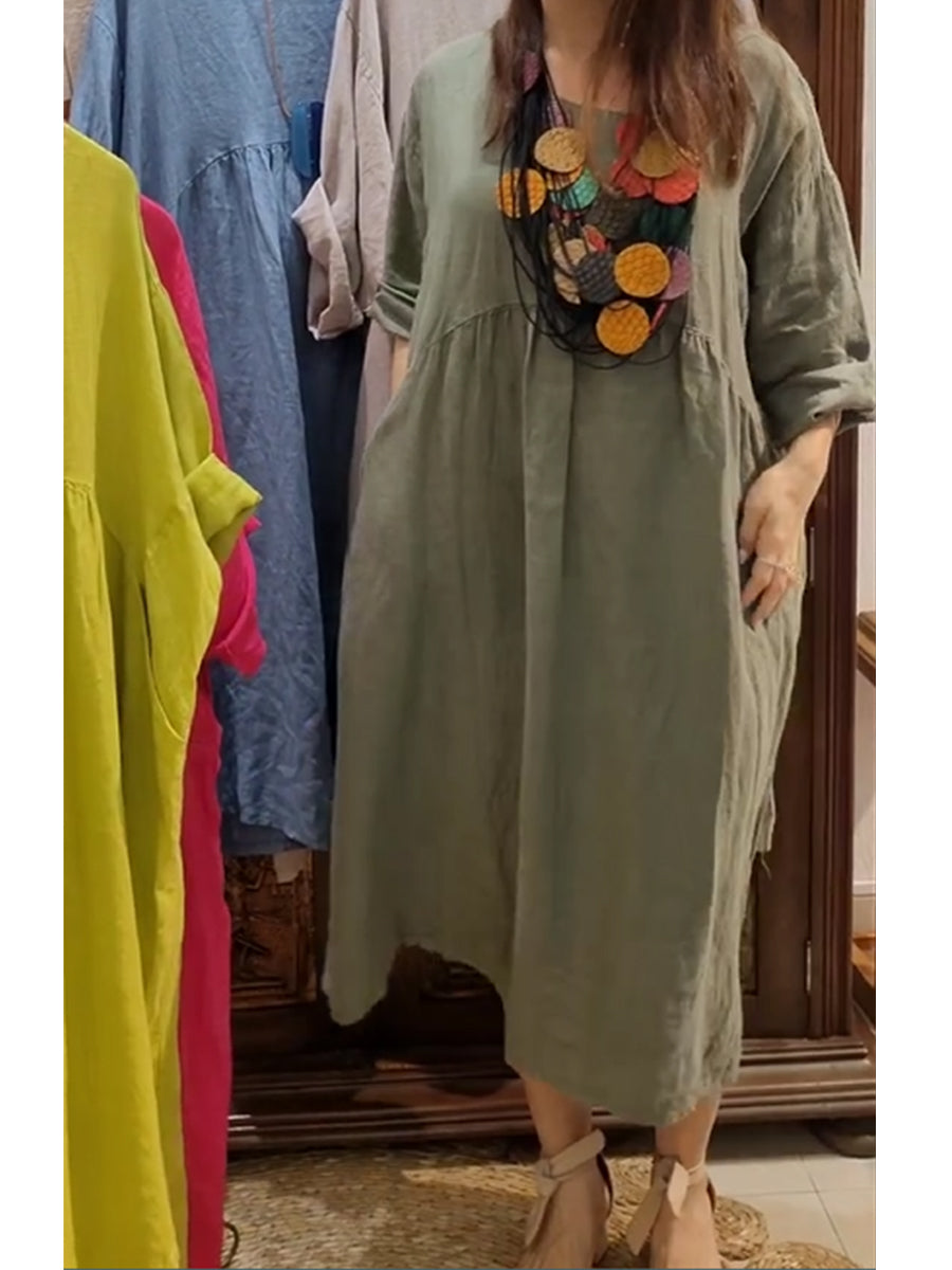 Materinska medvilninė ir lininė dress su kökkomis-LT