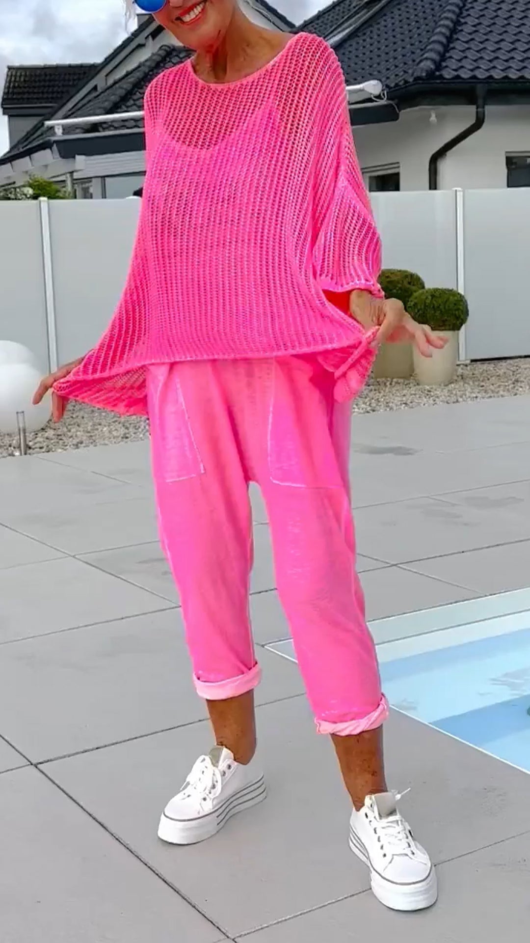 🌸Moteriškas kombinezonas + laisvas viršutinis sluoksnis su iškirptu šaliku-LT