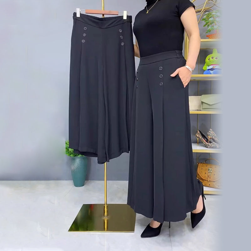 ✨Pantalones anchos con pliegues y estilo-ES