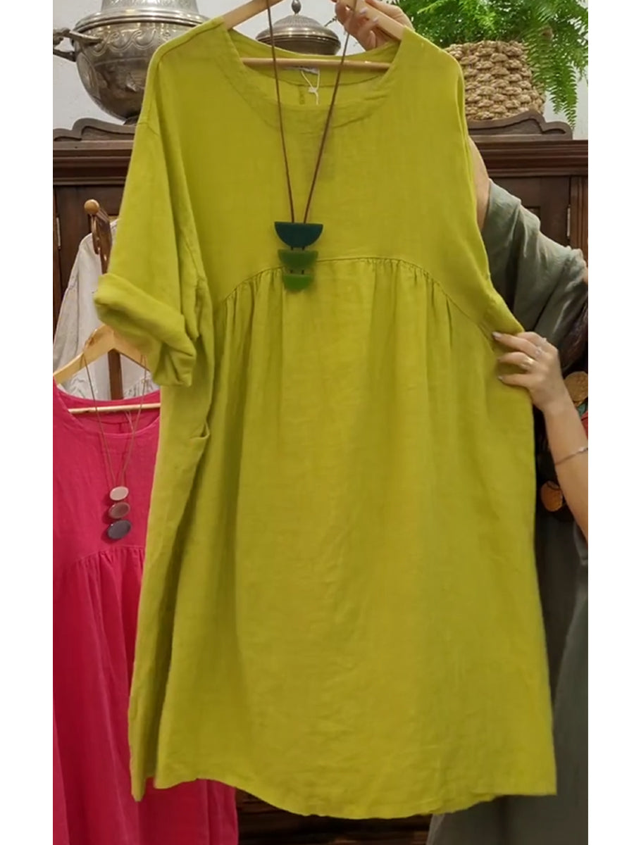 Materinska medvilninė ir lininė dress su kökkomis-LT