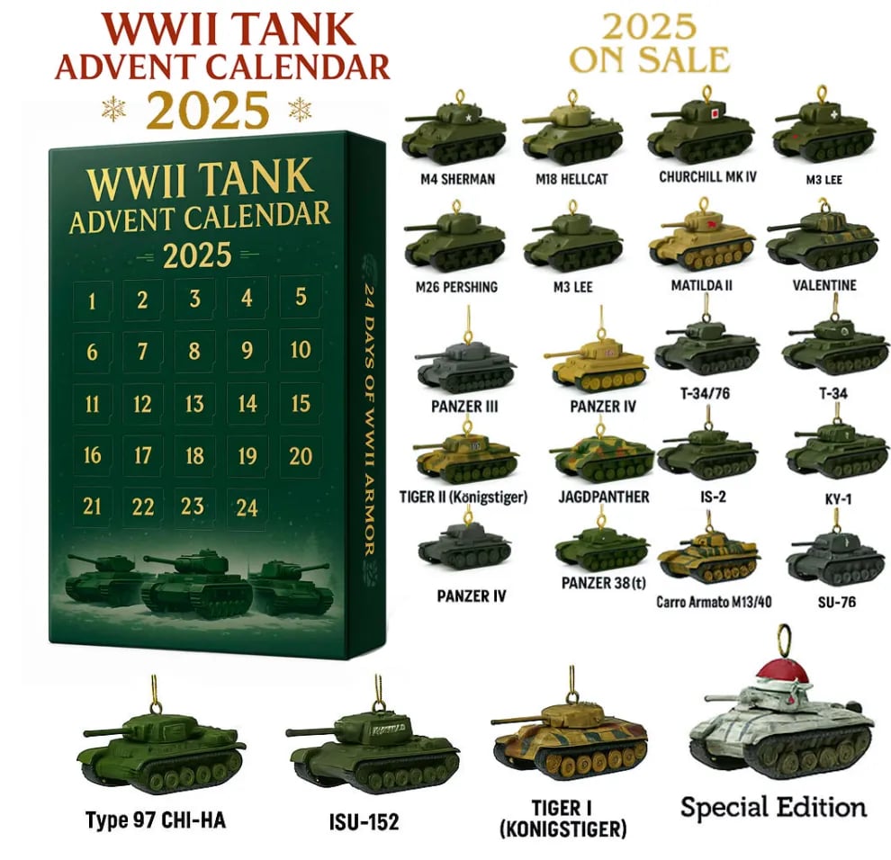 🎄Antrojo pasaulinio karo tankų advento kalendorius 2025 m.-LT