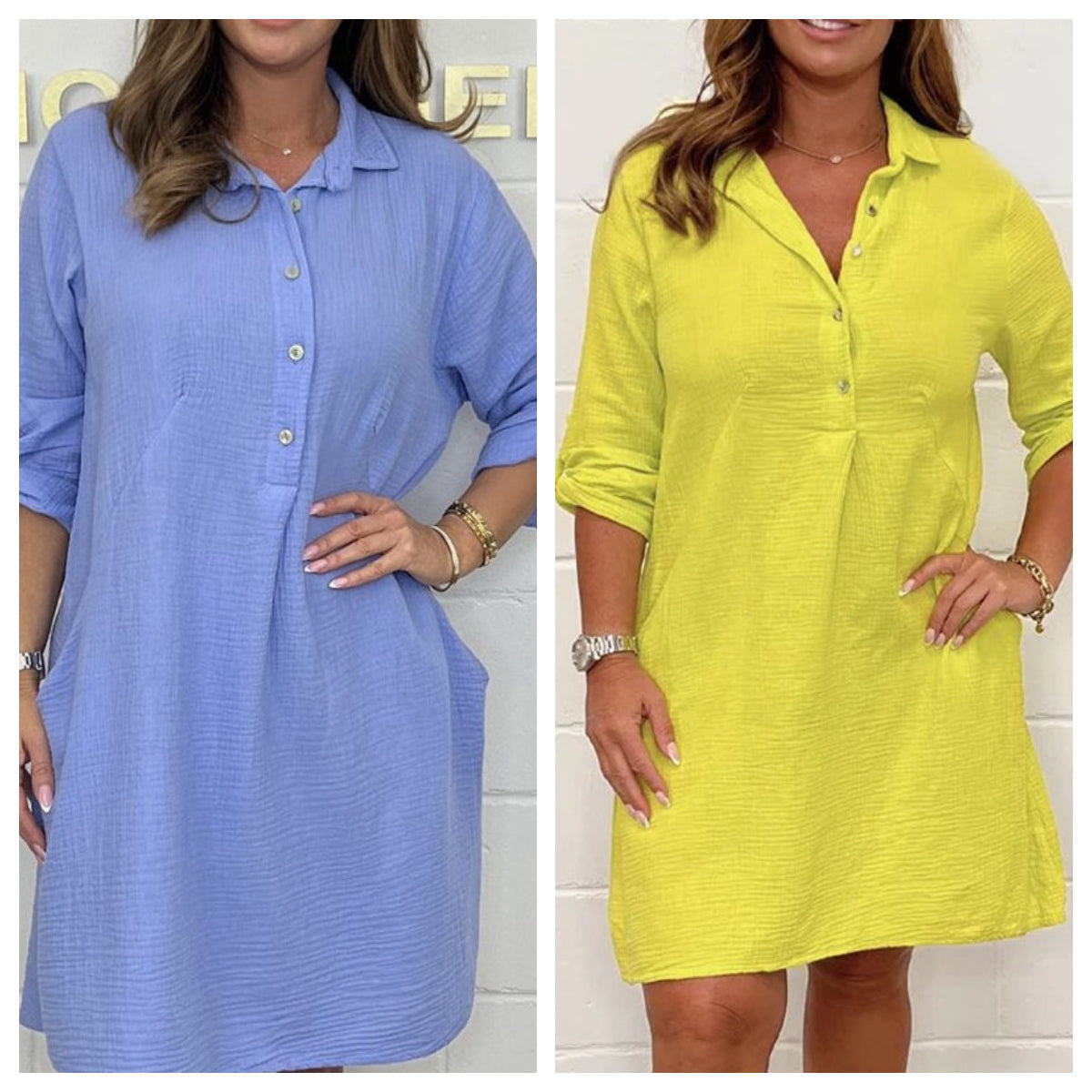 💝Γυναικείο καλοκαιρινό φόρεμα πουκάμισο plus size-GR