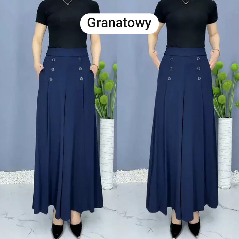 ✨Elegantiškos kelnės su plačiomis klostėmis-LT