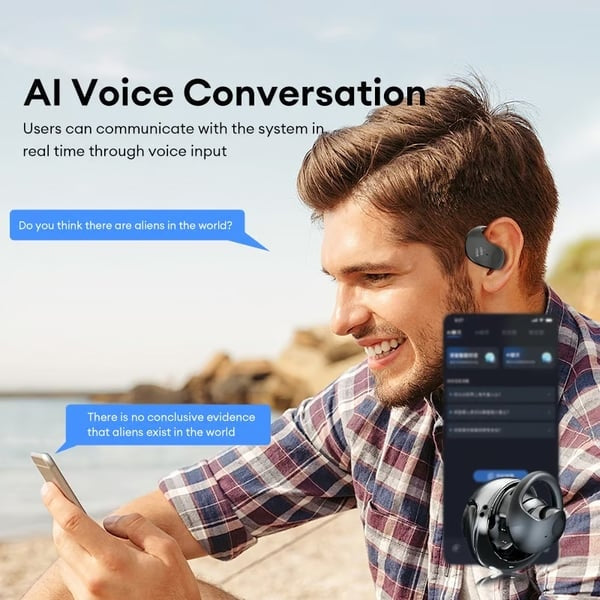 🏆Best Seller Νο. 1 ⏰ Τελευταία μέρα 💎 Ασύρματα ακουστικά OWS Bluetooth 5.4 με μετάφραση AI (για iOS και Android)-GR