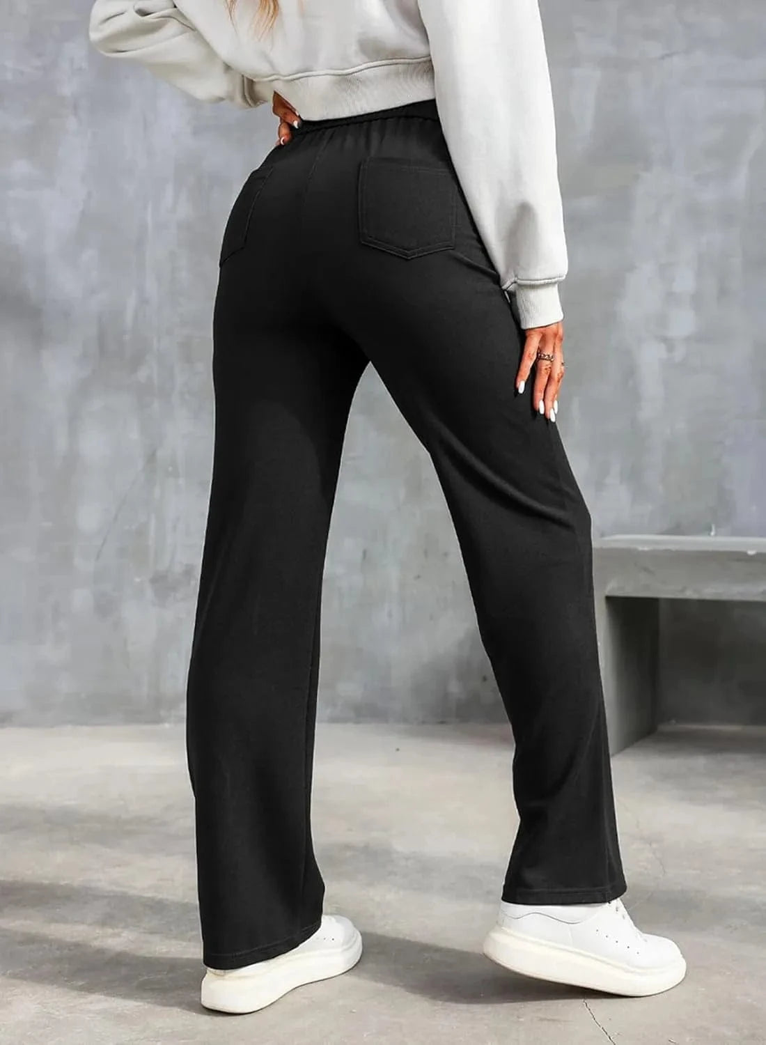 Ψηλόμεσο ελαστικό παντελόνι ελεύθερου χρόνου-GR