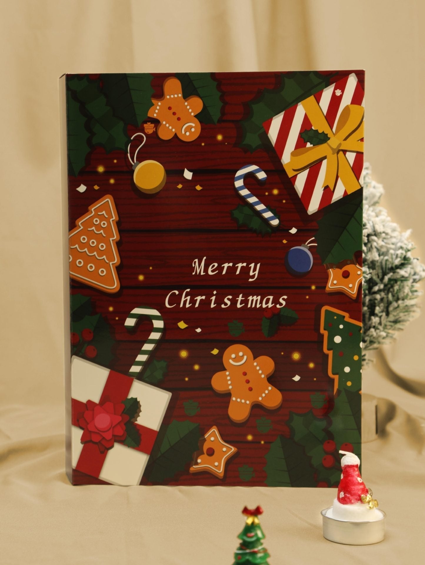 Roza marmorni adventni koledar 2025, škatla za odštevanje 24 dni do božiča-SI