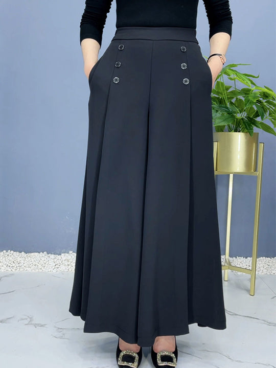 ✨Elegantiškos kelnės su plačiomis klostėmis-LT