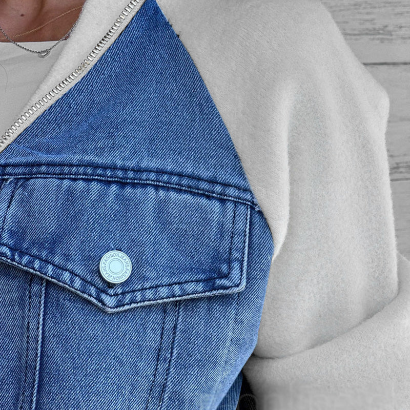 🔥Nova modna ženska jakna s kreativnim denim tkanjem-SI
