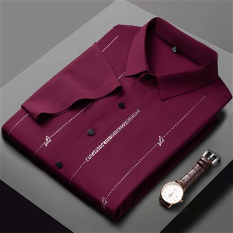 ❄️Vyriški, nesiglamžantys, labai tamprūs šilko marškiniai-LT