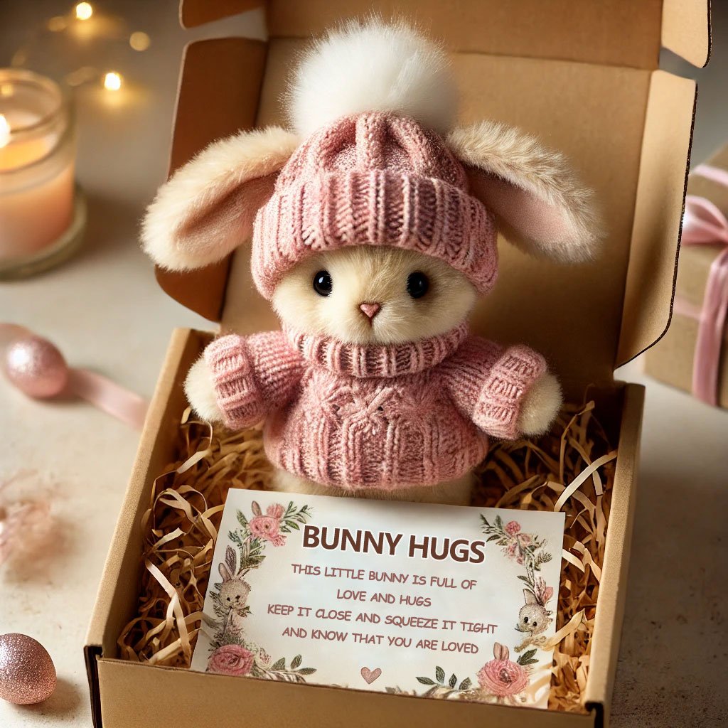 🐇Mini zuikis apsikabinęs mielą Velykų dovanėlę🎁-LT