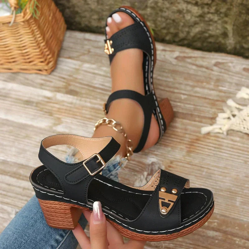 【EU 36-43】👡Poletni ženski sandali z visoko peto - GR