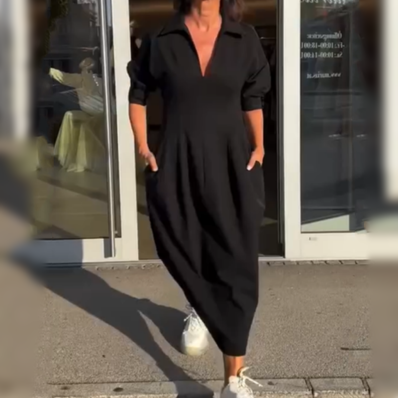 💕Temperamentna črna obleka-LT