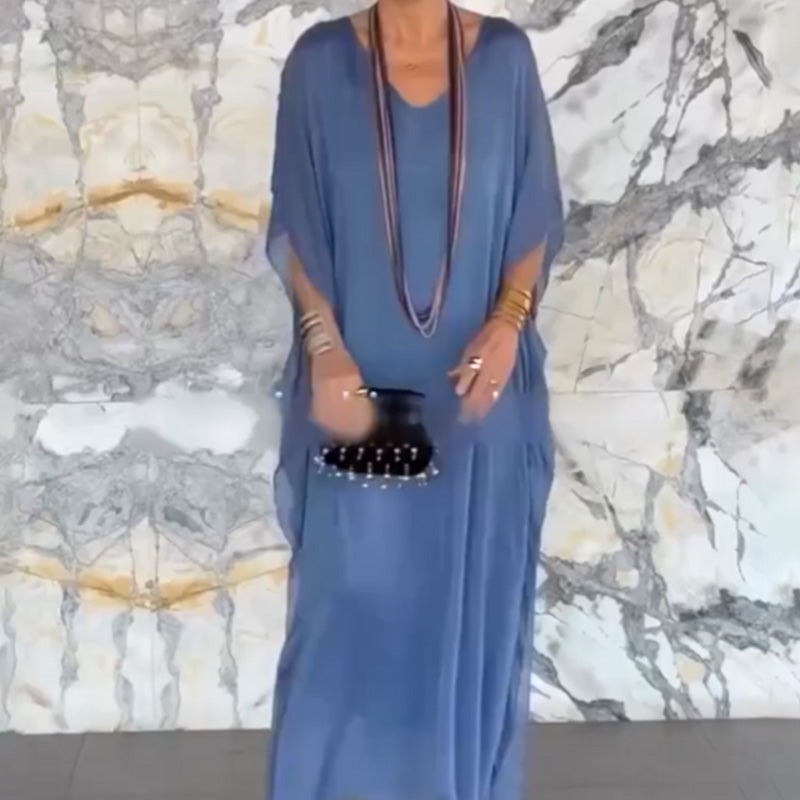 Materinska hävuojanti laisva V formos kaklo maxi dress-LT