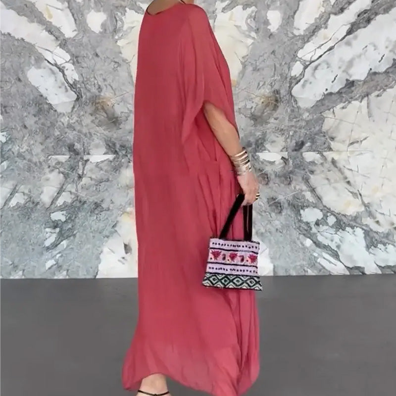 Materinska hävuojanti laisva V formos kaklo maxi dress-LT