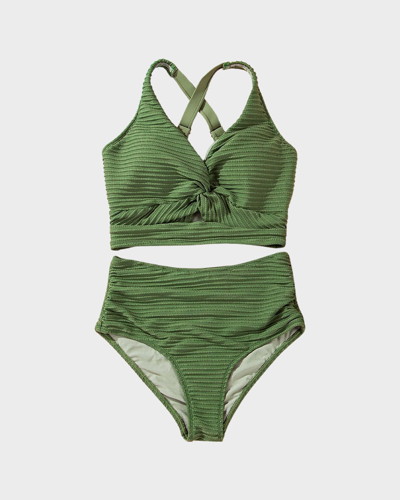 👙Aukšto liemens bikinio komplektas-LT