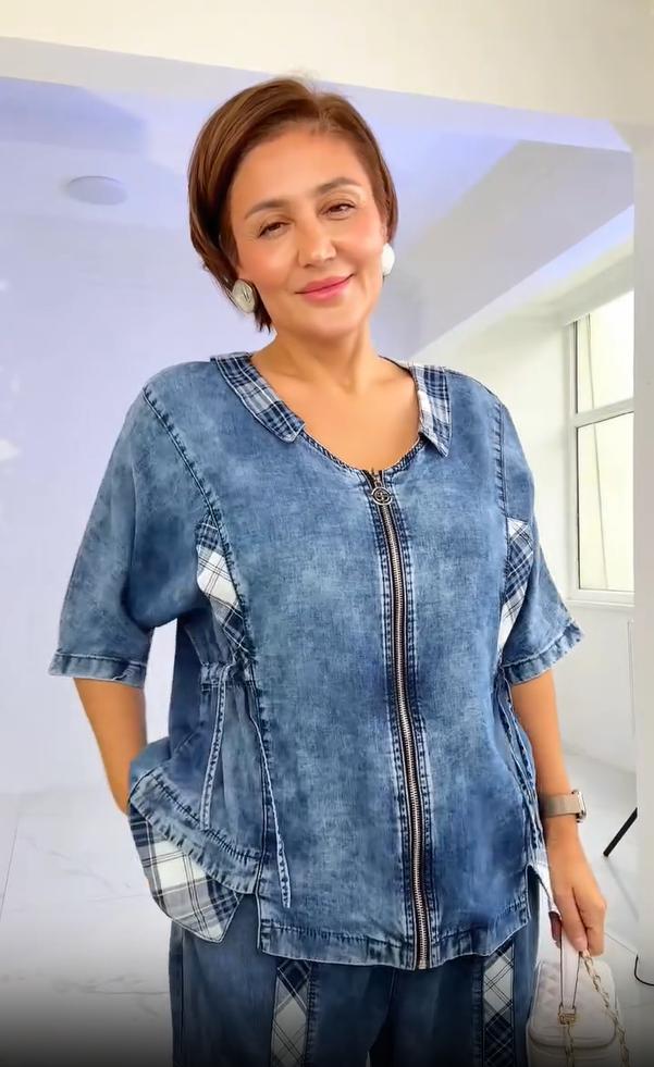 Γυναικείο καλοκαιρινό, μοντέρνο παντελόνι με στρογγυλή λαιμόκοψη και φερμουάρ-GR