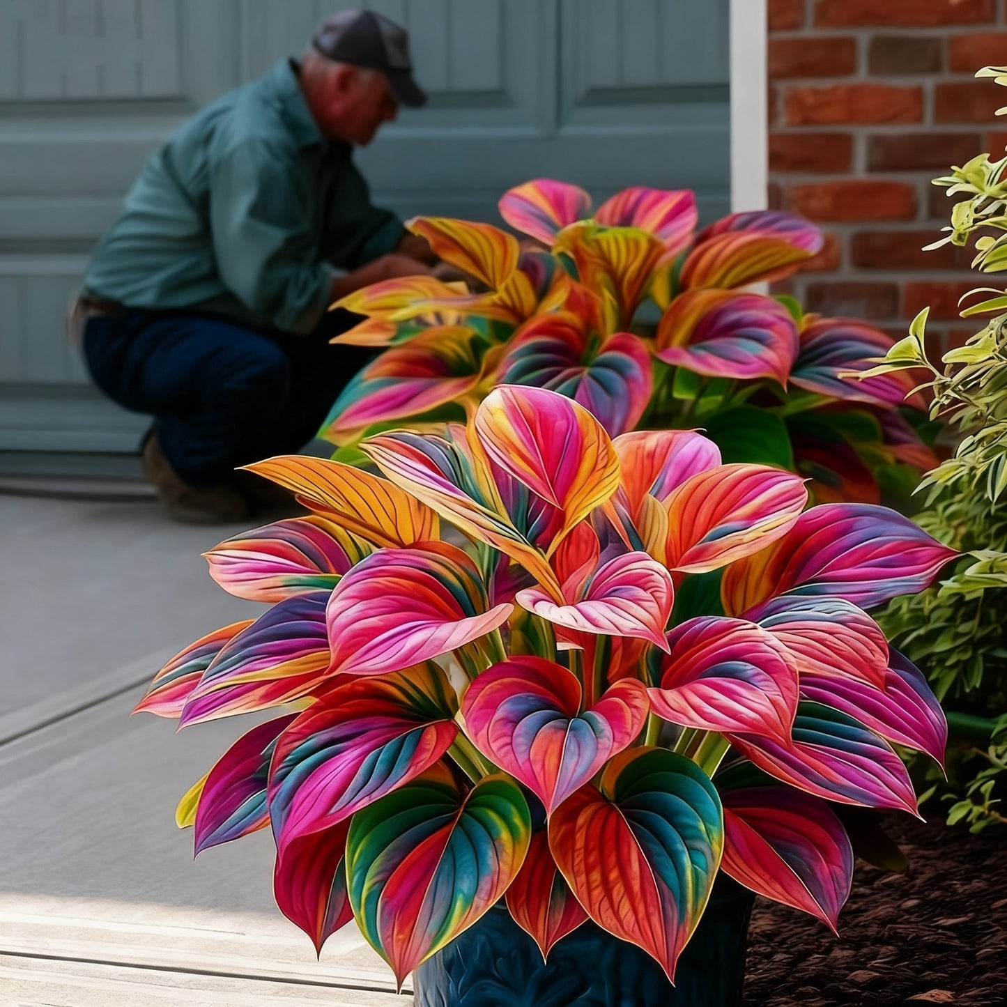 🌈🔥 Hoste z mavričnim plamenom v omejeni izdaji - redko večbarvno listje, ekskluzivno v naši trgovini 🌸-SI