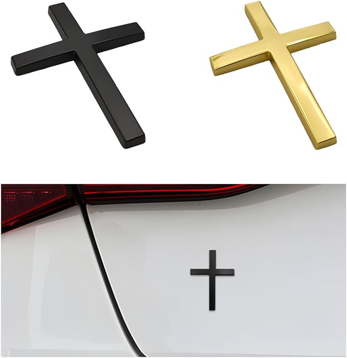 Pegatina de cruz de metal 3D para coche-ES