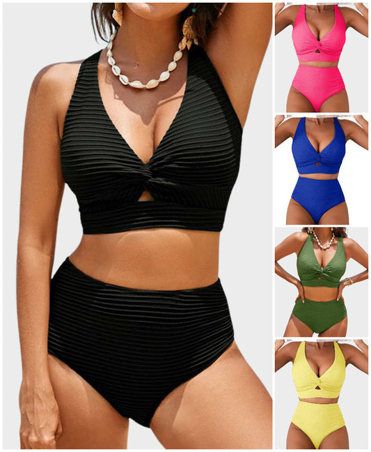 👙Aukšto liemens bikinio kompletas-LT 