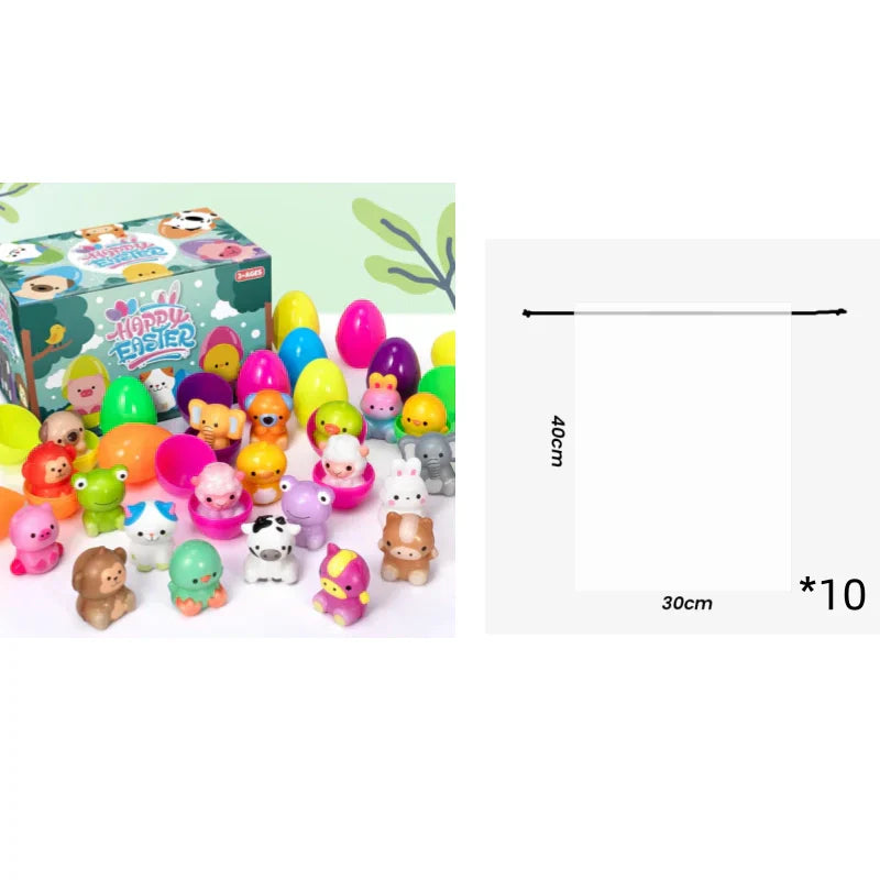 🎁12/24 vnt. lėtai kylančių minkštų žaisliukų su velykiniais kiaušiniais-LT