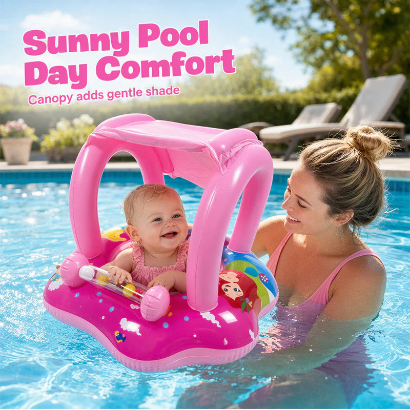 ⛵ Vaikiška vandens pagalvė jachtos formos su įmontuotu vandens pistoletu-LT