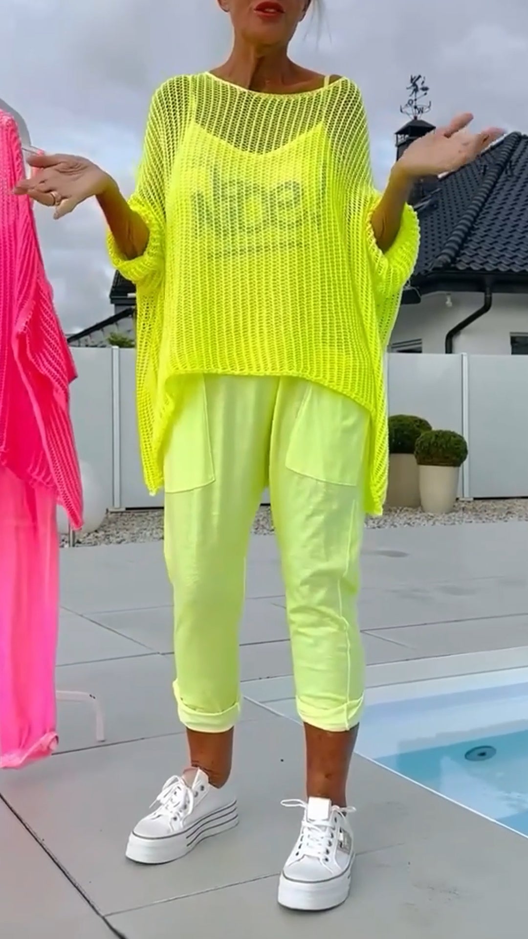 🌸Moteriškas kombinezonas + laisvas viršutinis sluoksnis su iškirptu šaliku-LT