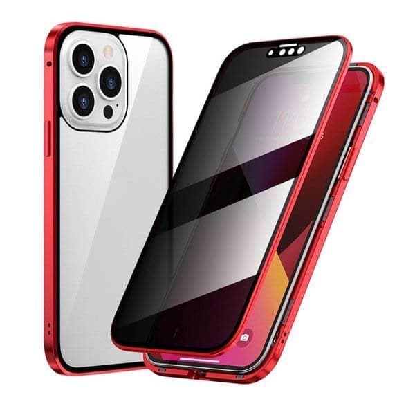 Μαγνητική θήκη iPhone με αντιανακλαστικό γυαλί και μέταλλο-GR