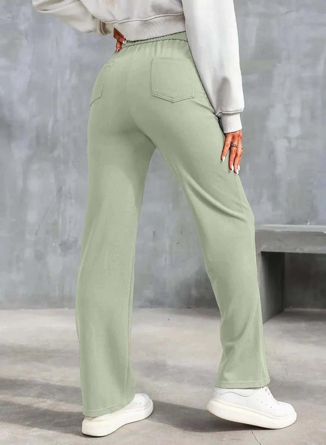 Ψηλόμεσο ελαστικό παντελόνι ελεύθερου χρόνου-GR