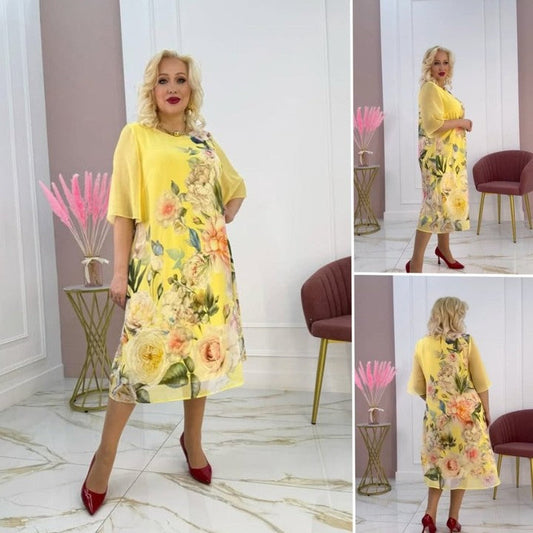 Γυναικείο καλοκαιρινό φόρεμα με λουλουδάτο μοτίβο-GR