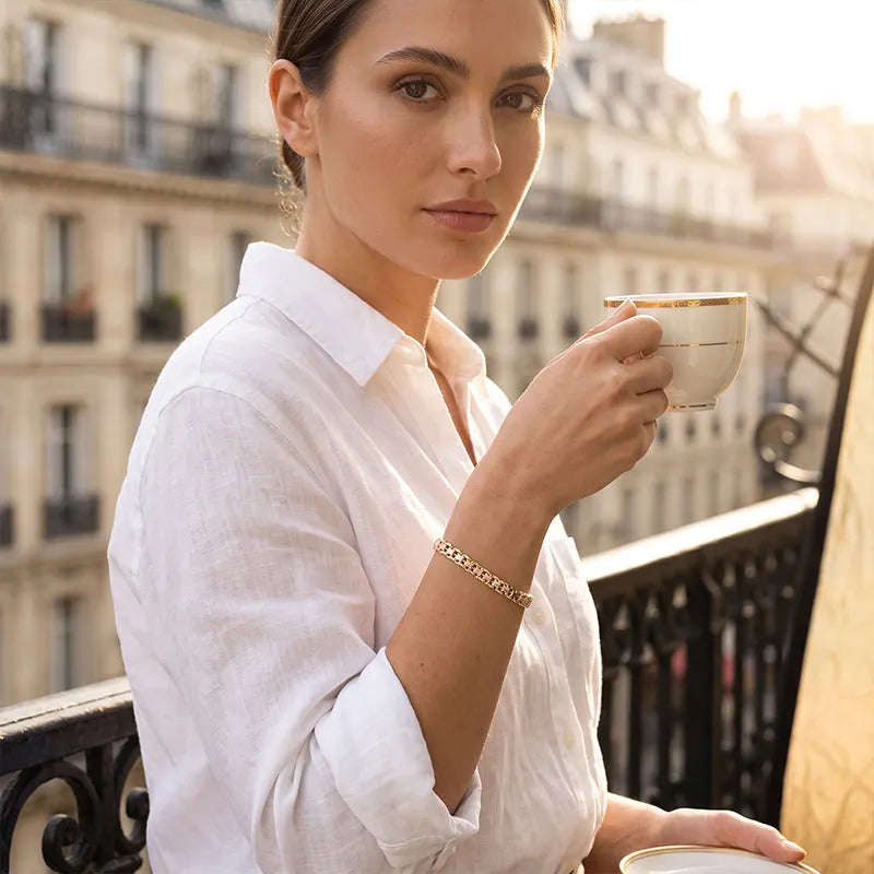 Pulsera de cadena dorada eslabón para mujer-ES