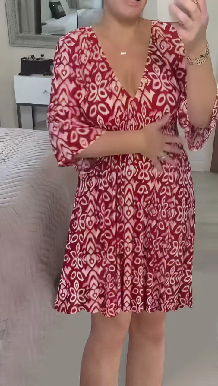 👗Mini obleka z V-izrezom-SI 
