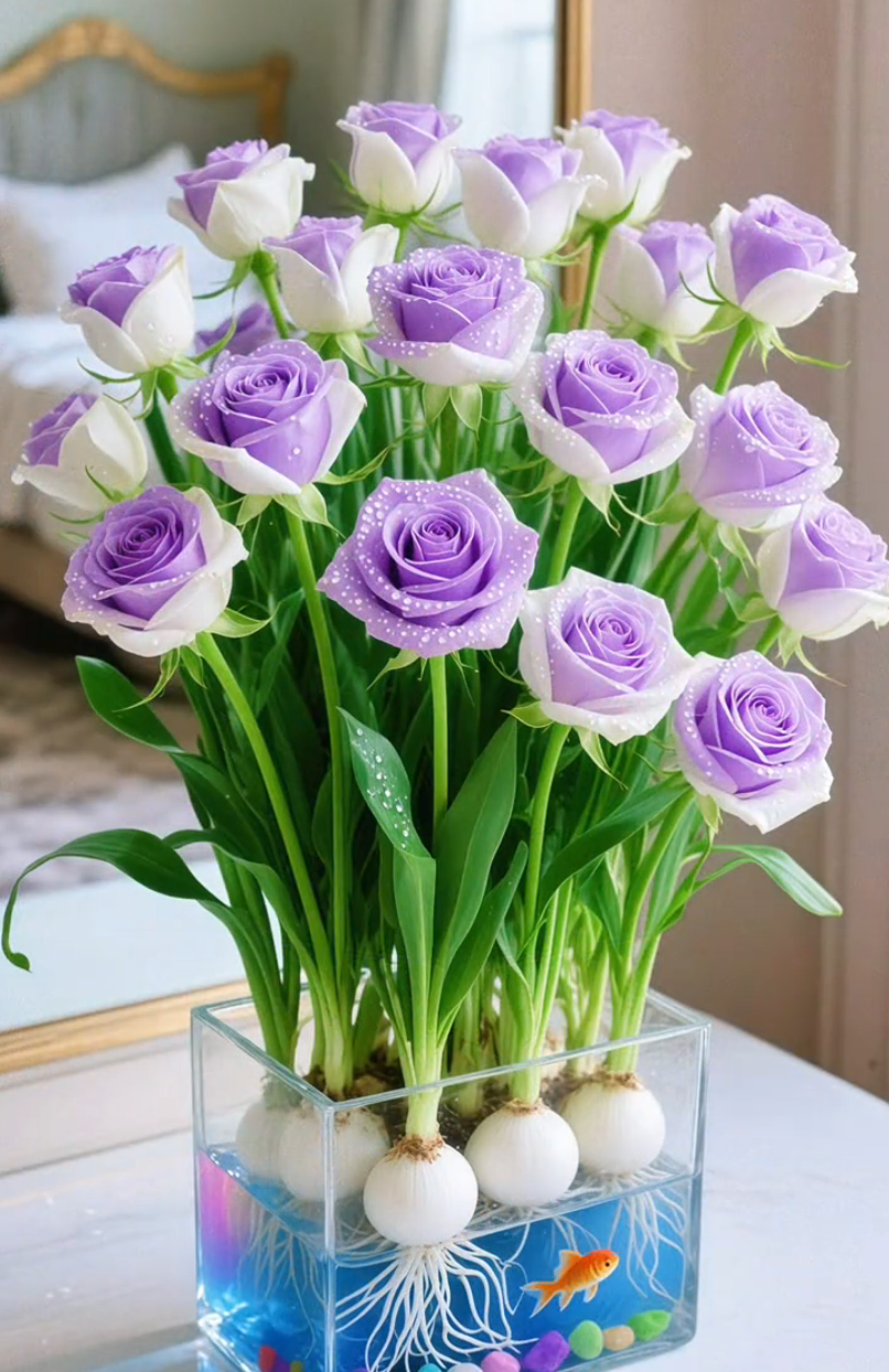 🌈Hidroponske, redke, dvobarvne čebulice vrtnic: barvit čudež narave 🌹-SI