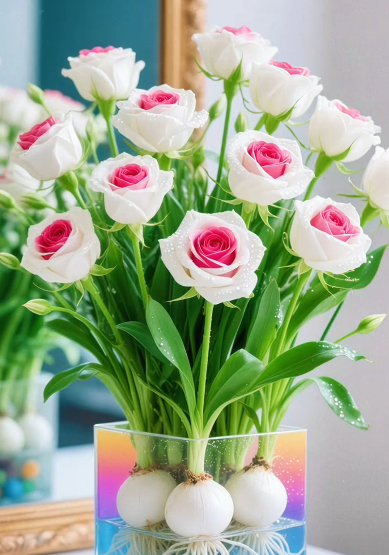 🌈Hidroponske, redke, dvobarvne čebulice vrtnic: barvit čudež narave 🌹-SI