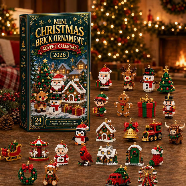 🎄 24 dienu mini Adventes kalendārs ar Ziemassvētku rotājumiem | 24 unikāli, svētku, pašu veidojami dizaini ar piekarināmām cilpām — ideāli piemēroti Ziemassvētku eglīšu, vainagu un svētku rotājumu dekorēšanai 🧱-LV