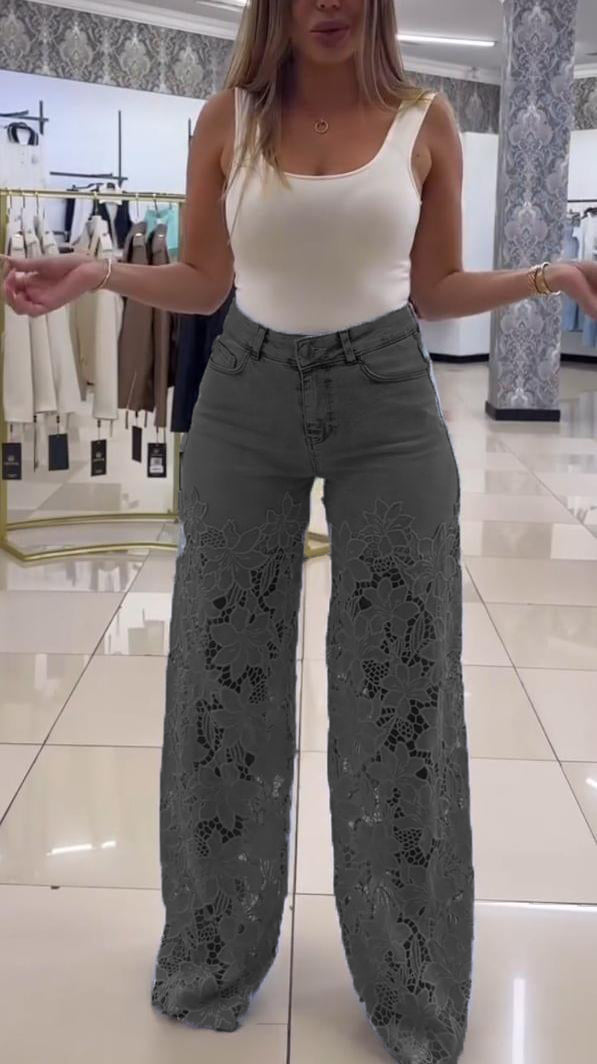 Γυναικείο κομψό δαντελένιο τζιν-GR