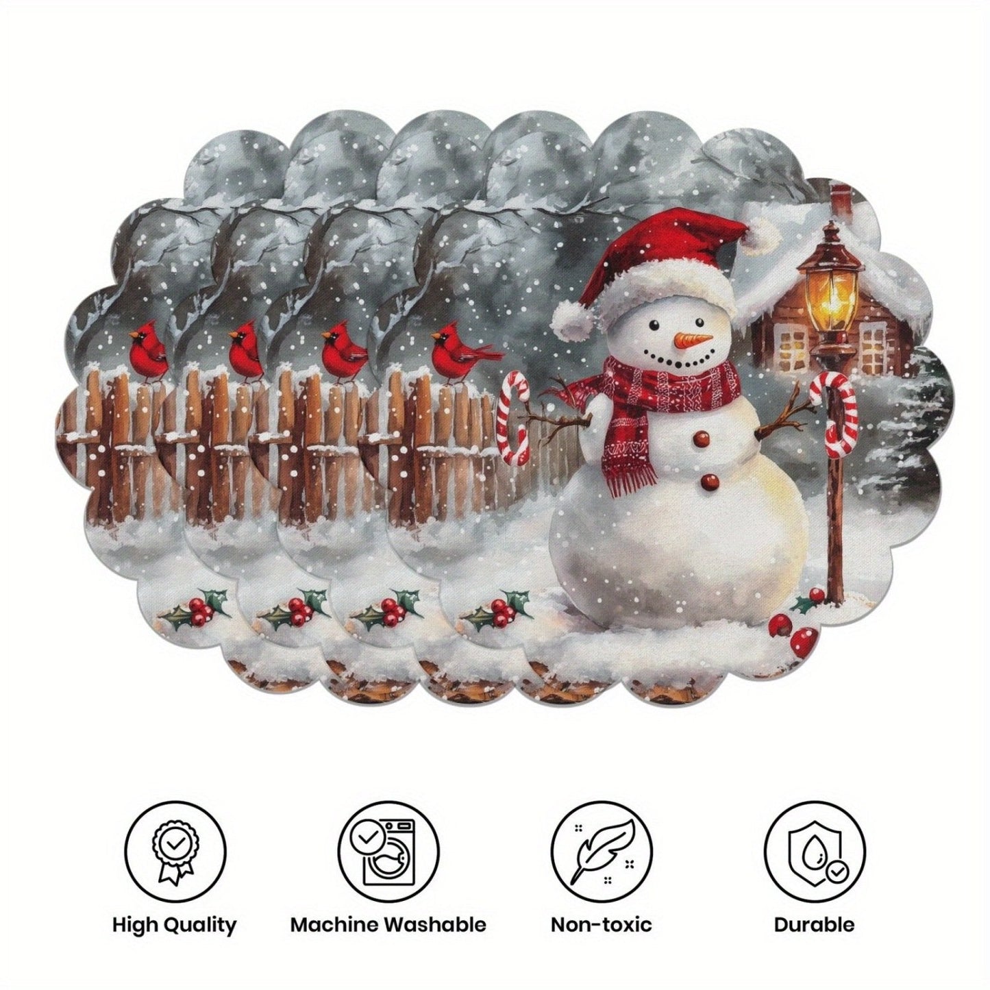 10 kosov zimskih podstavkov v obliki božičnih zvezd in storžev, podstavki za mizo iz nedrseče tkanine-SI