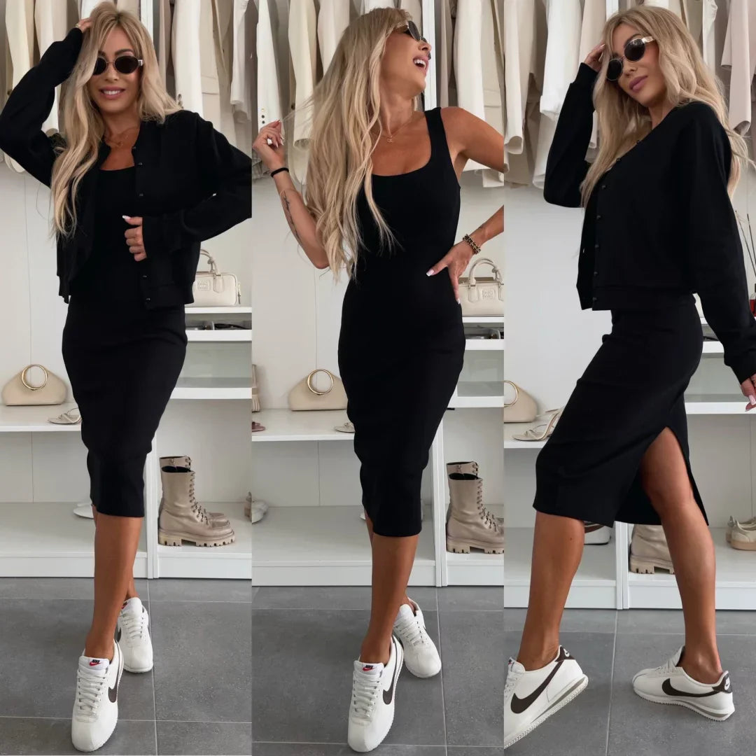 Γυναικείο casual βαμβακερό κοστούμι 2 σε 1-GR