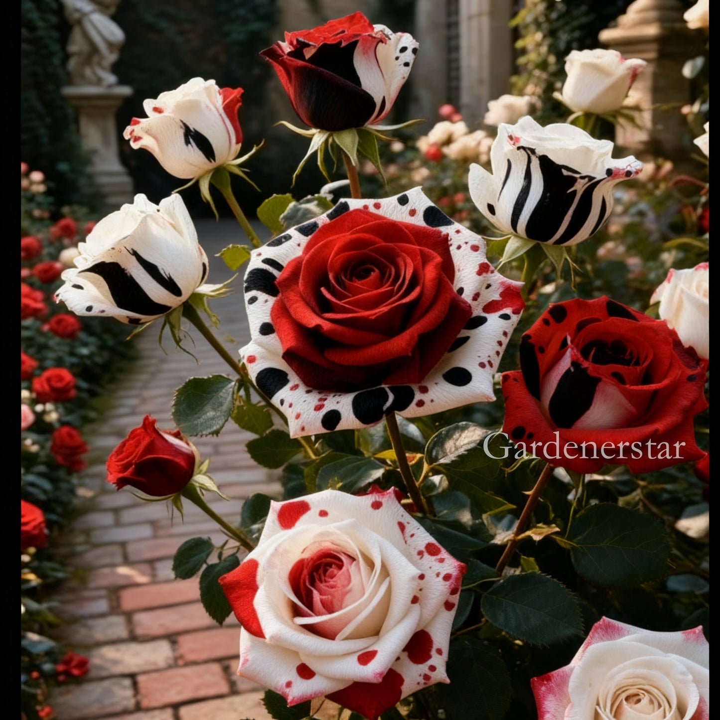 Una rara rosa roja, blanca y negra: Rosa de Fuego y Nieve-ES
