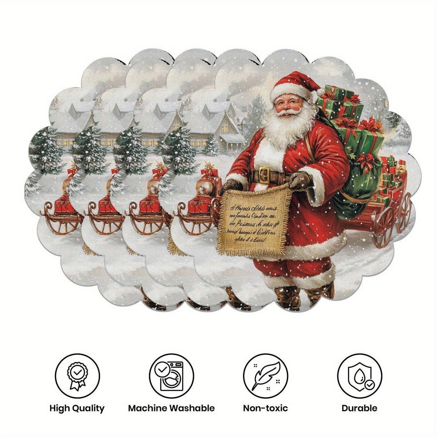 10 kosov zimskih podstavkov v obliki božičnih zvezd in storžev, podstavki za mizo iz nedrseče tkanine-SI