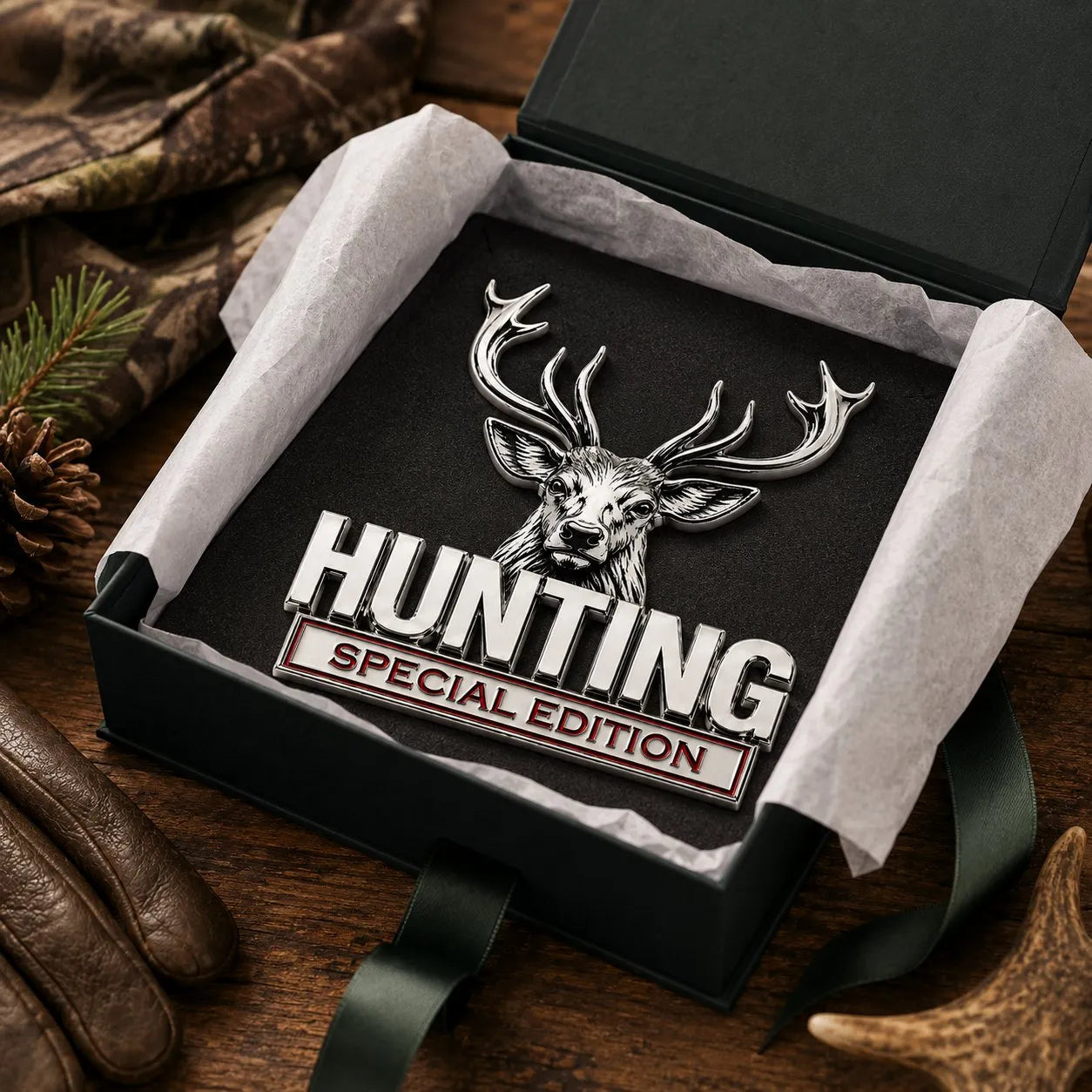 🦌 HUNTING Specijalno izdanje - 3D kromirani metalni amblem za vaš automobil-HR