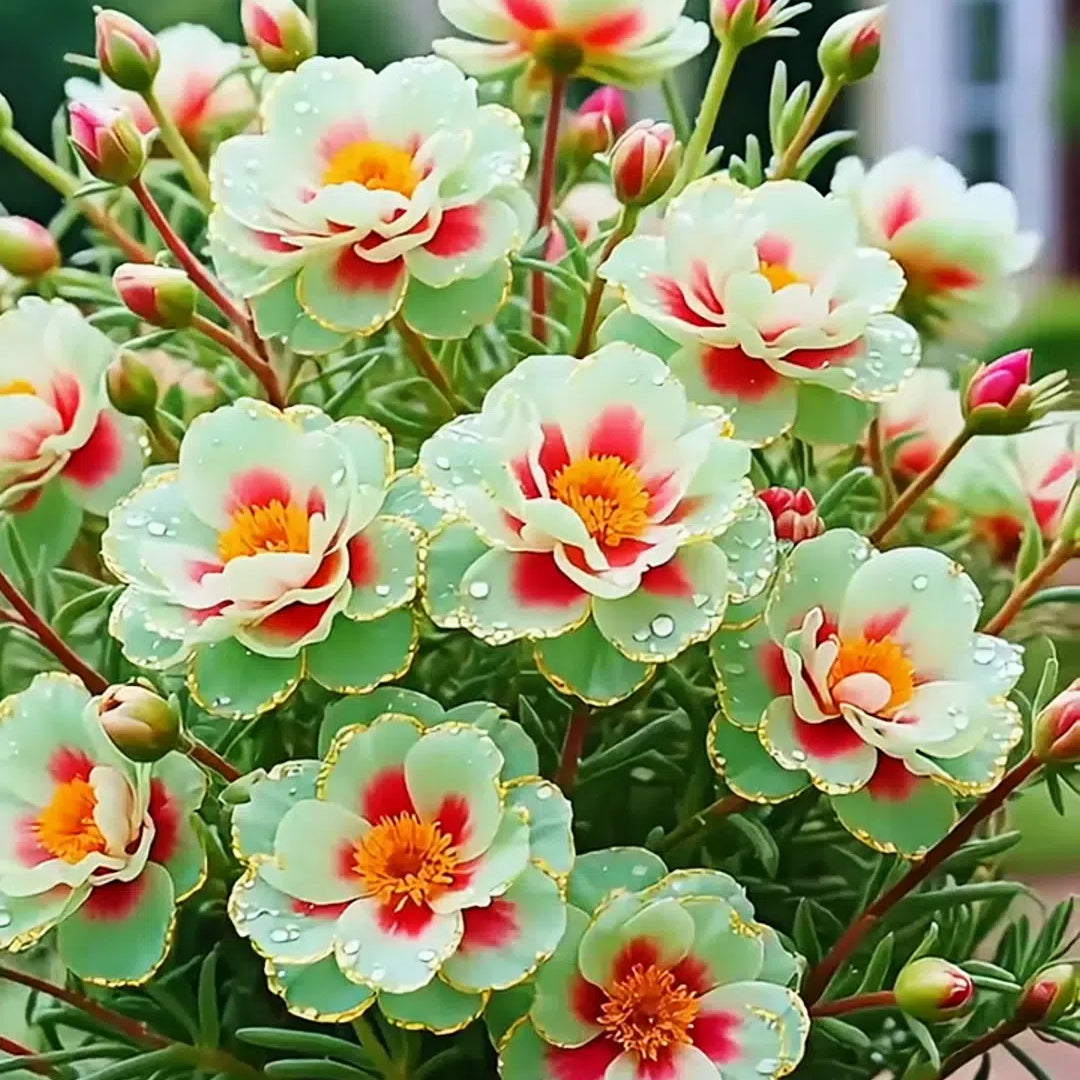 Χρυσή Δαντελένια Πορτουλάκα🌸✨ Υπέροχα διπλά άνθη για αβίαστα καλοκαιρινά χρώματα-GR