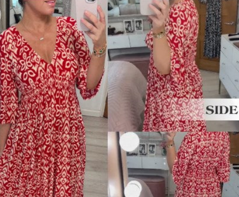 👗Mini Print V-kaelusega kleit-EE