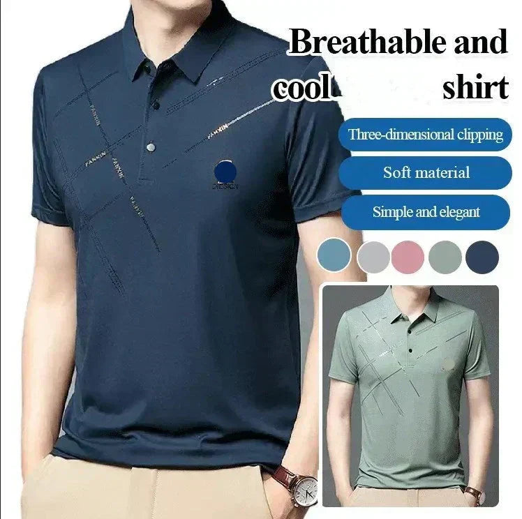 ✨Vyriški ledo šilko tamprūs marškinėliai-LT