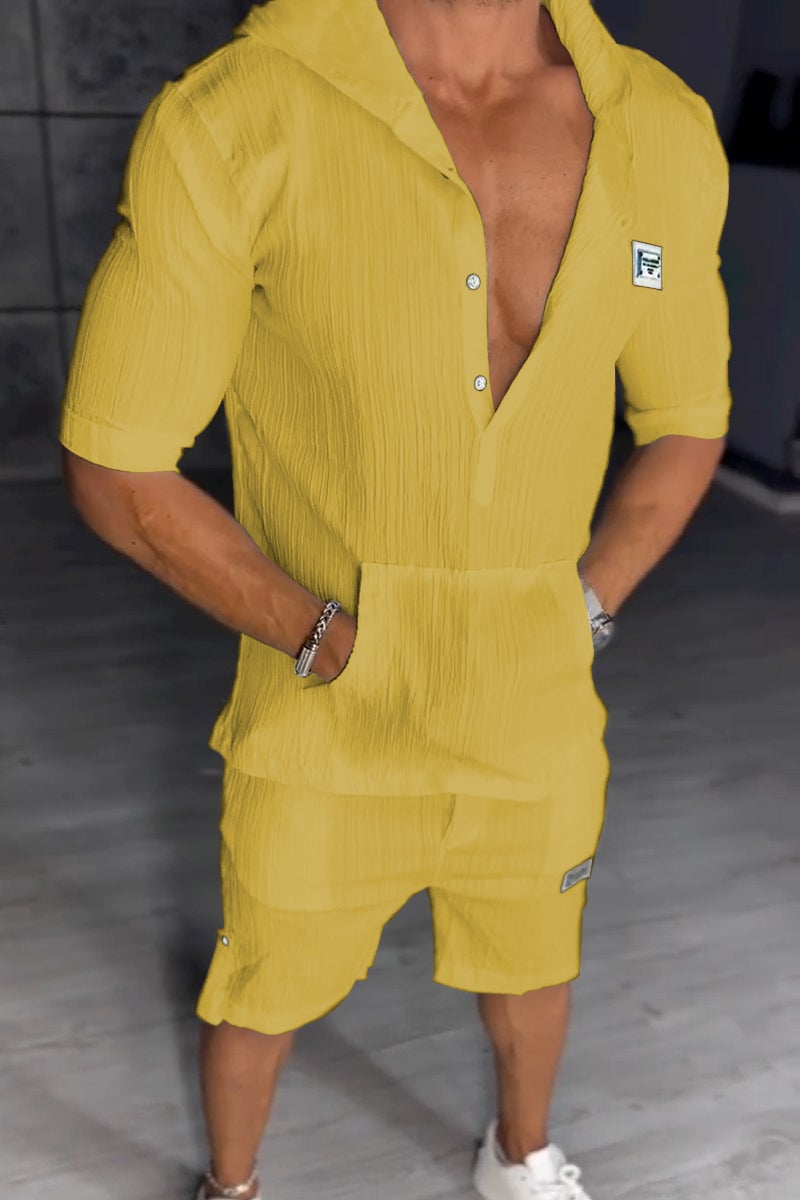 Εξαιρετικό ανδρικό σετ δύο τεμαχίων με κουκούλα-GR