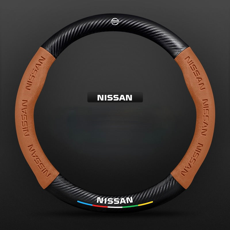 „TrackVibe“ | Juodas anglies pluošto zomšos vairo užvalkalas – neslystantis ir atsparus dilimui-LT