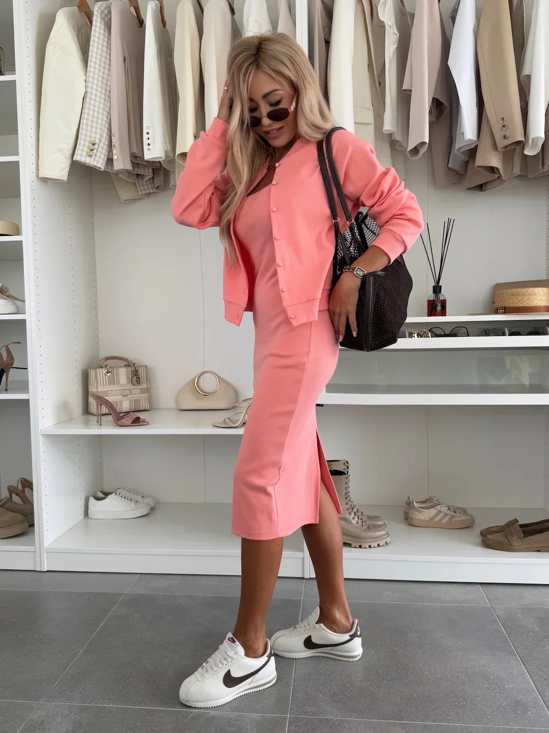 Γυναικείο casual βαμβακερό κοστούμι 2 σε 1-GR