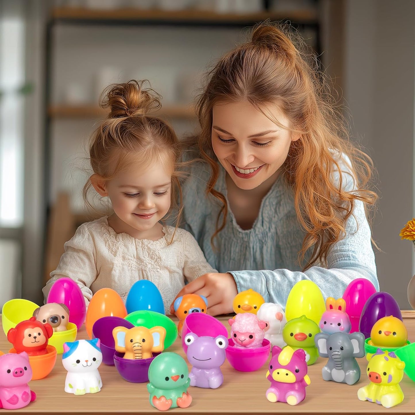 🎁12/24 vnt. lėtai kylančių minkštų žaisliukų su velykiniais kiaušiniais-LT
