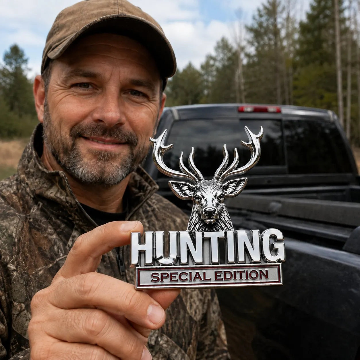 🦌 HUNTING Specijalno izdanje - 3D kromirani metalni amblem za vaš automobil-HR