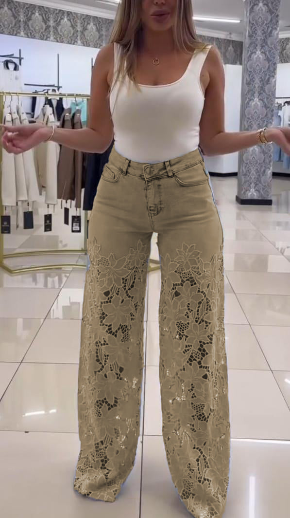 Moteriški eleganti nēriniuoti žinsai-LT 