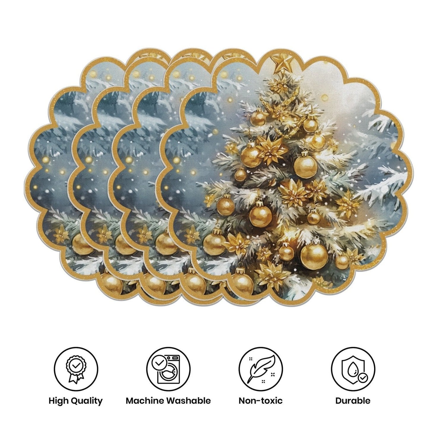 10 kosov zimskih podstavkov v obliki božičnih zvezd in storžev, podstavki za mizo iz nedrseče tkanine-SI